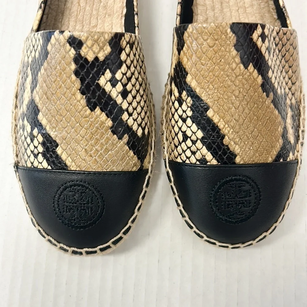 Tory Burch snakeskin embossed espadrilles